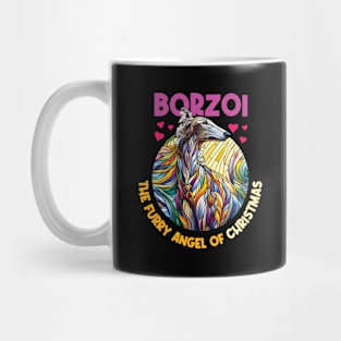 Borzoi, the furry angel of Christmas. I love borzois. Mug